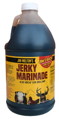 Jim Melton's frasco frontal mostrando etiqueta hickory smoke y conveniencia