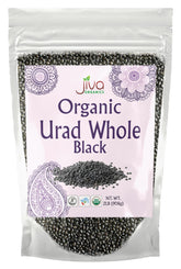 Jiva Organics paquete frontal mostrando 2 lb y etiqueta orgánica, conveniencia