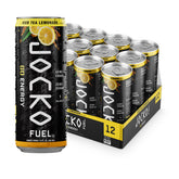 Jocko Fuel GO lata frontal mostrando el diseño y facilidad de transporte