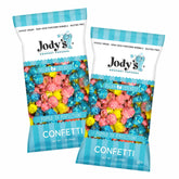 Jody's paquete frontal Confetti mostrando colorido y atractivo para fiestas