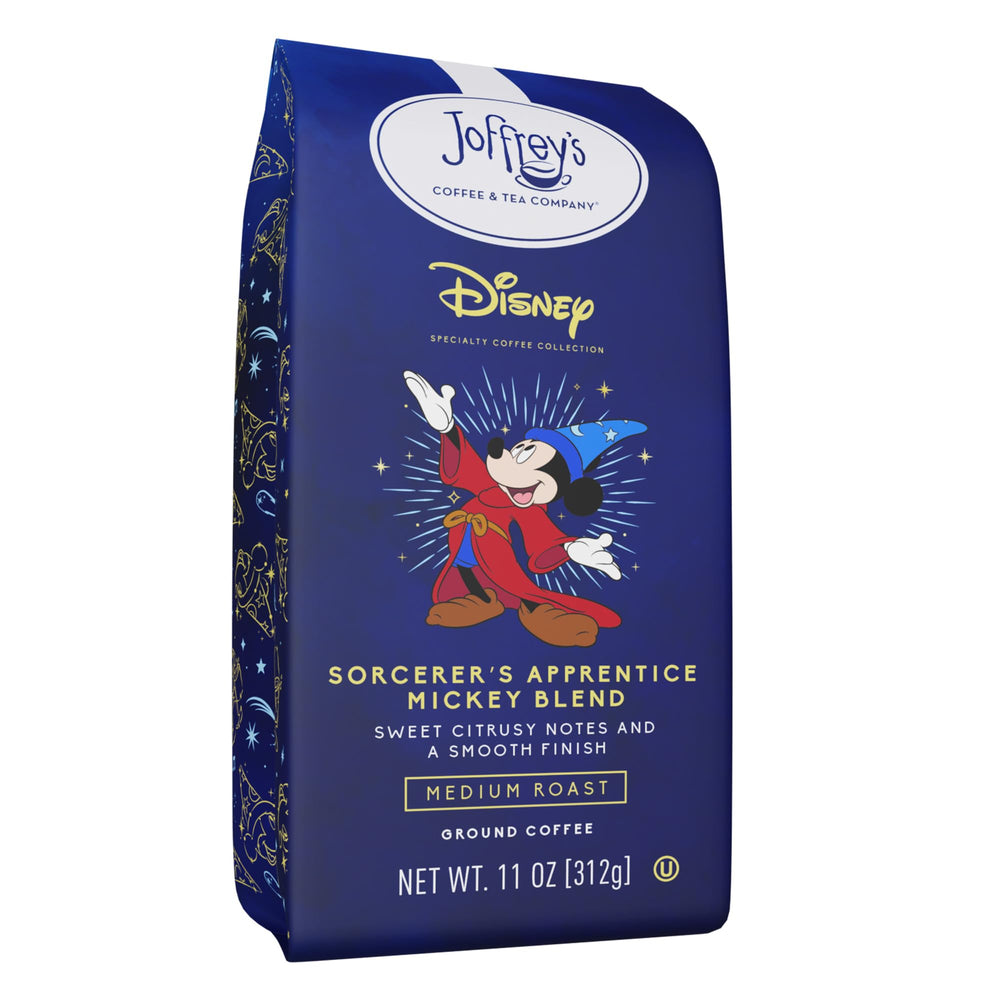 Joffrey's Coffee frente del empaque mostrando la marca y diseño Disney, evocando calidad