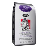 Joffrey's Coffee frente del paquete con arte R2-D2 mostrando presentación oficial