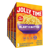 Jolly Time empaque frontal mostrando diseño y sabor mantequilla para servir rápido