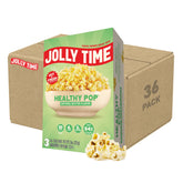 Jolly Time caja frontal mostrando pack de 12 cajas y mensaje de bajo en grasa
