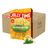 Jolly Time frontal del paquete destacando sabor jalapeño y mantequilla