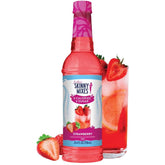 Jordan's Skinny Syrups botella frontal de fresa mostrando tamaño y diseño
