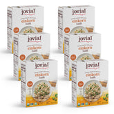Jovial fusilli einkorn frente del empaque mostrando sello orgánico y paquete de 12 oz