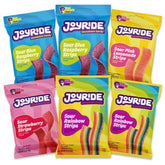 JOYRIDE paquete frontal mostrando seis bolsas, ventaja de variedad y conveniencia