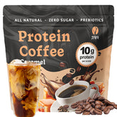 JRR envase frontal del Caramel Protein Coffee mostrando etiqueta clara y beneficios
