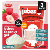 Jubes envase frontal lychee nata de coco, útil para identificar producto