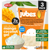Jubes frontal del envase mostrando cubos de mango apetitosos y práctico uso
