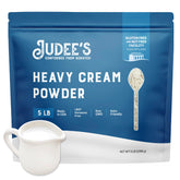 Judee's Gluten Free frente del empaque mostrando la bolsa de 5 lb y facilidad de almacenamiento