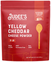 Judee's frente del empaque pouch mostrando sello sin gluten y beneficio práctico