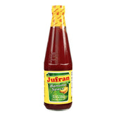 Jufran salsa de banana botella frontal mostrando etiqueta y color intenso