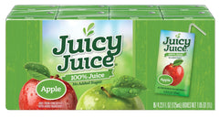 Juicy Juice caja frontal mostrando diseño y sabor manzana, fácil identificación