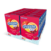 Juicy Mixes Snapple frente del paquete mostrando 12 cajas y 72 sobres, conveniente para almacenar