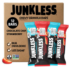 Junkless frente del empaque doble mostrando variedad y conveniencia