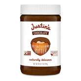 Justin's tarro frontal 16 oz mostrando etiqueta y tapa, conveniencia en despensa