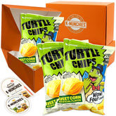K-Munchies frente de la bolsa Orion Turtle Chips tamaño party muestra diseño y marca