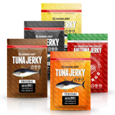 Kaimana Jerky paquete frontal mostrando cinco sabores y conveniencia