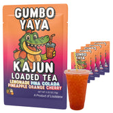 KaJun LOADED TEA frente del empaque mostrando sabores y ventaja sin azúcar