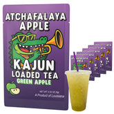 KaJun LOADED TEA frente del sobre mostrando diseño y sabor manzana verde