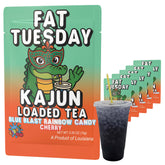 KaJun LOADED TEA empaque frontal mostrando sabores y diseño festivo