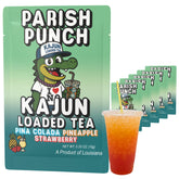 KaJun LOADED TEA sobre Parish Punch al frente muestra diseño y conveniencia