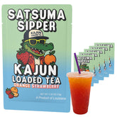 KaJun LOADED TEA frente del empaque mostrando el sabor Satsuma Sipper y conveniencia