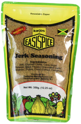 Karjos Easispice frasco frontal mostrando etiqueta clara y tamaño 350g, ideal para cocina rápida
