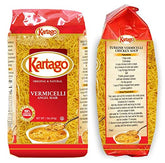 Kartago empaque frontal de vermicelli mostrando tamaño y marca, facilita elegir producto