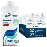 Kate Farms botella chocolate frontal mostrando el envase y beneficio nutricional
