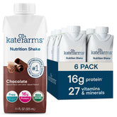 KATE FARMS vista frontal del envase chocolate, práctico y nutritivo