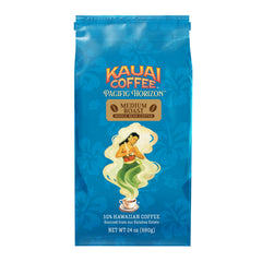 Kauai Coffee bolsa frontal 24 oz mostrando marca y beneficio de frescura