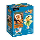 Kauai Coffee caja frontal de cápsulas mostrando sabor tropical