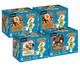 Kauai Coffee frontal del paquete mostrando variedades y beneficios