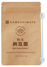 KAWASHIMAYA empaque frontal del starter de natto mostrando sello y tamaño, confianza en la compra