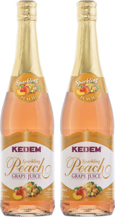 kedem botella frontal Sparkling Peach mostrando etiqueta y tamaño práctico