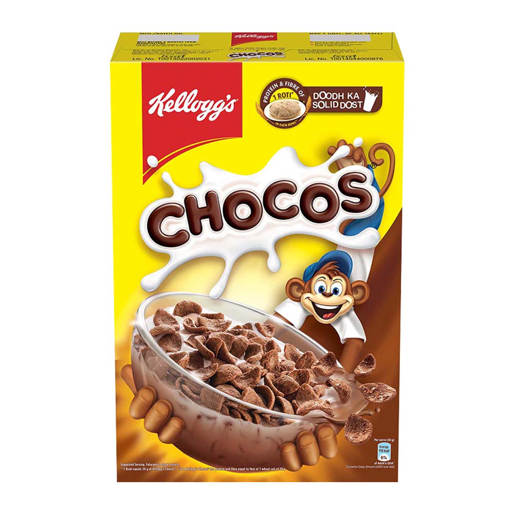 Kellogg's pack frontal mostrando 375 g y diseño atractivo