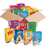 Kellogg's vista frontal del pack de 48 cajas mostrando variedad y conveniencia