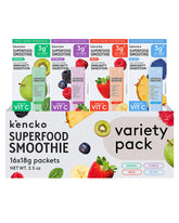 kencko frente del pack variedad 16 sobres, práctico y nutritivo