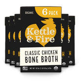 Kettle & Fire frente del envase mostrando pack de seis y beneficio conveniencia