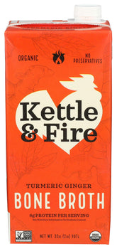 Kettle & Fire vista frontal del envase resaltando ingredientes naturales y conveniencia