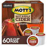 Keurig Mott's vista frontal del empaque con información clara y beneficio reconfortante