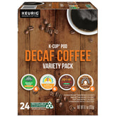 Keurig pack frontal con cajas mezcladas mostrando variedad y conveniencia
