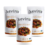 Kevin's Natural Foods frasco frontal, vista clara del envase y diseño