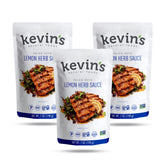 Kevin's Natural Foods botella frontal pack de 3 mostrando etiqueta y diseño, conveniencia inmediata