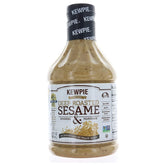 Kewpie aderezo de sésamo tostado frontal del envase mostrando etiqueta y tamaño