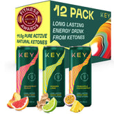 KEY lata frontal mostrando diseño y beneficio energía duradera