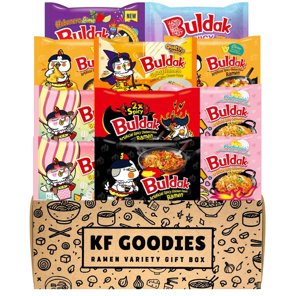 KF GOODIES caja exterior lista para regalo con variedad de ramen